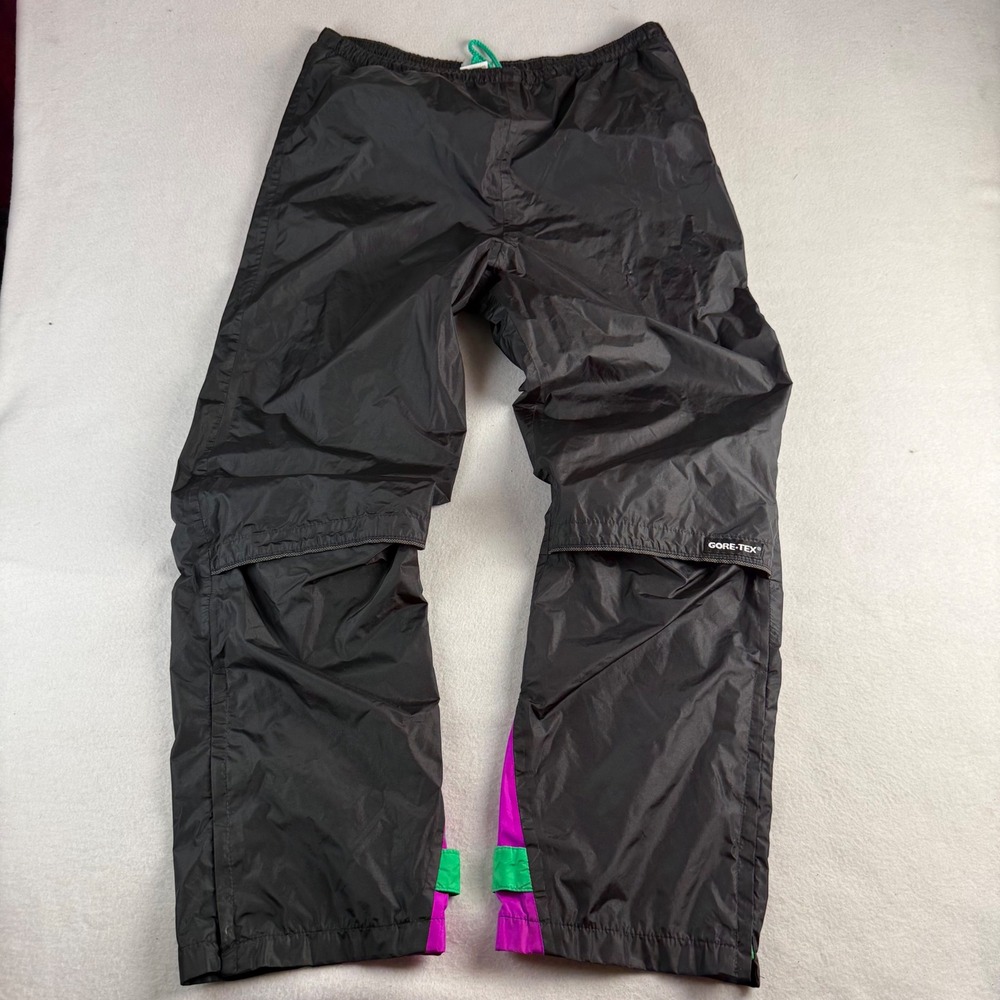 Insport Gore-Tex Vintage Rain Pants Mens Large Black Purple Green J203 MV 90s